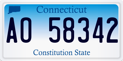CT license plate AO58342