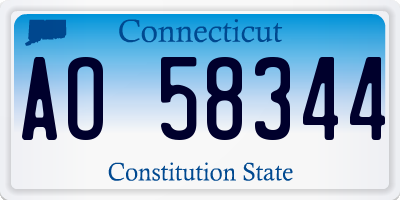 CT license plate AO58344