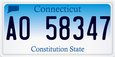 CT license plate AO58347