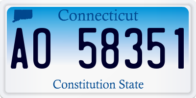 CT license plate AO58351