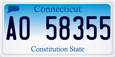 CT license plate AO58355