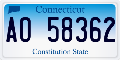 CT license plate AO58362