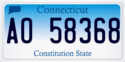 CT license plate AO58368