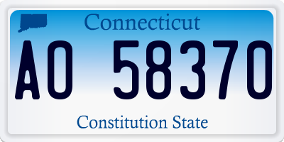 CT license plate AO58370