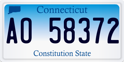 CT license plate AO58372