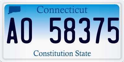 CT license plate AO58375