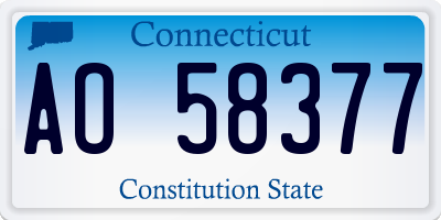 CT license plate AO58377