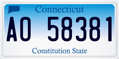 CT license plate AO58381