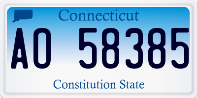 CT license plate AO58385
