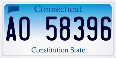 CT license plate AO58396