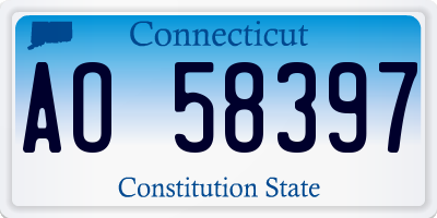 CT license plate AO58397