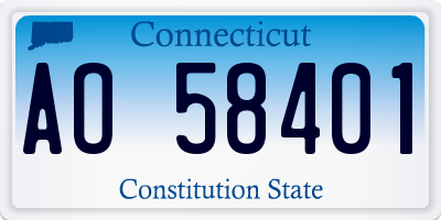 CT license plate AO58401
