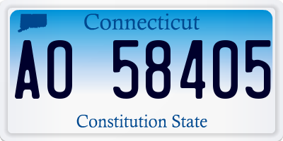 CT license plate AO58405