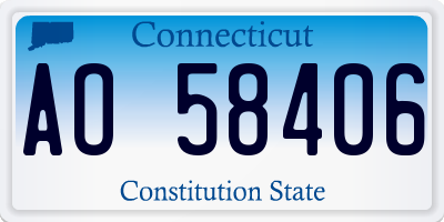 CT license plate AO58406