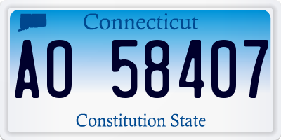 CT license plate AO58407