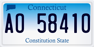 CT license plate AO58410
