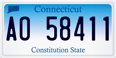 CT license plate AO58411