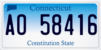 CT license plate AO58416