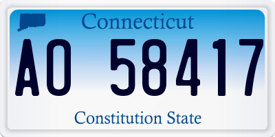 CT license plate AO58417