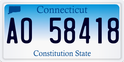 CT license plate AO58418
