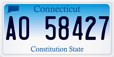 CT license plate AO58427