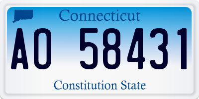 CT license plate AO58431