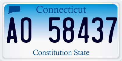 CT license plate AO58437
