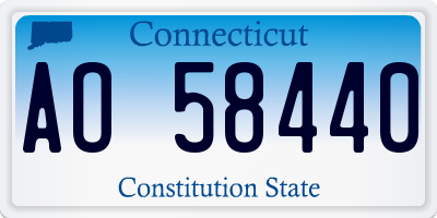 CT license plate AO58440
