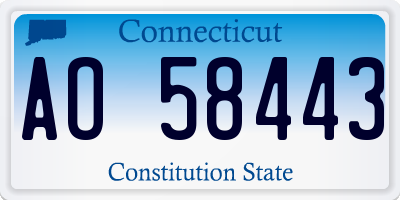 CT license plate AO58443