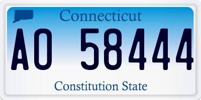 CT license plate AO58444