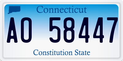 CT license plate AO58447