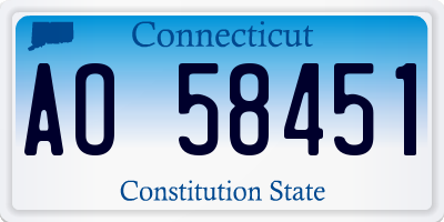 CT license plate AO58451