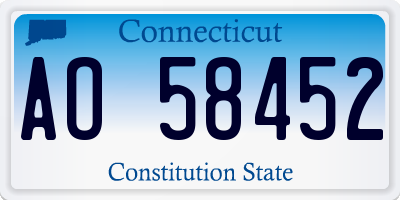 CT license plate AO58452