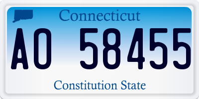 CT license plate AO58455