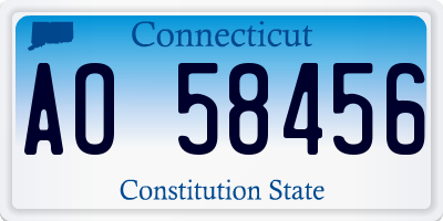 CT license plate AO58456