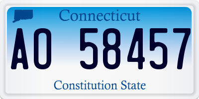 CT license plate AO58457