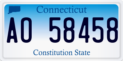 CT license plate AO58458