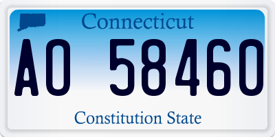 CT license plate AO58460