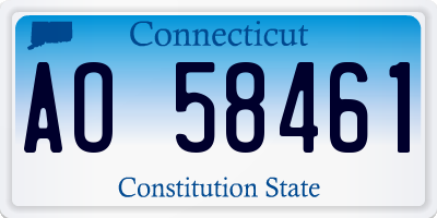 CT license plate AO58461