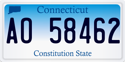 CT license plate AO58462