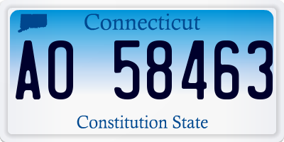 CT license plate AO58463