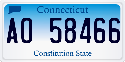CT license plate AO58466