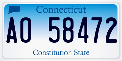 CT license plate AO58472