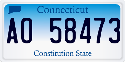 CT license plate AO58473