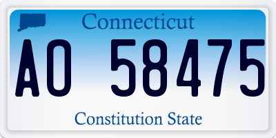 CT license plate AO58475