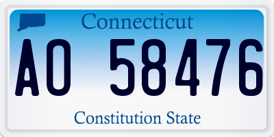 CT license plate AO58476