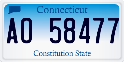 CT license plate AO58477