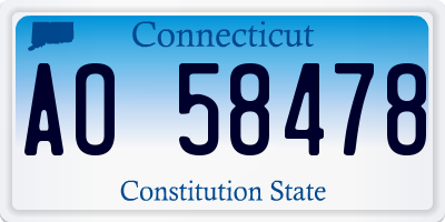 CT license plate AO58478