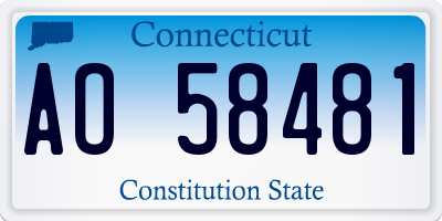 CT license plate AO58481