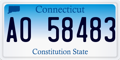 CT license plate AO58483